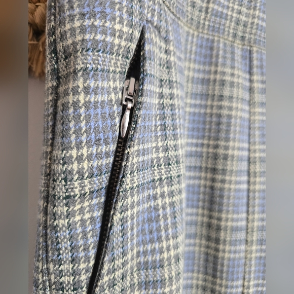 Anthropologie, New, Knit Gray High Waist Plaid Academia Bootcut Pants, Size XL - Picture 5 of 11